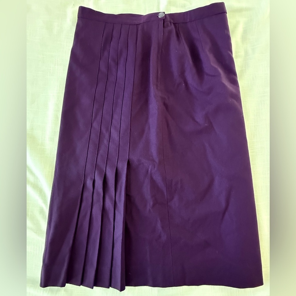 Vintage Pendleton Purple A-Line Wool Back Pleat Mid-Length Skirt Size 18W